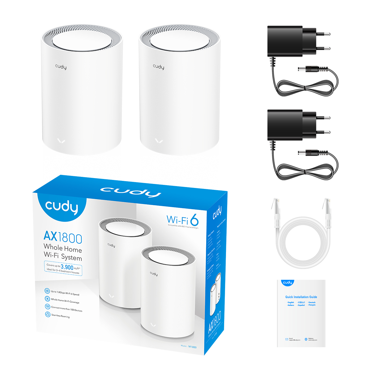 M1800(2-Pack) - AX1800 Wi-Fi 6 Mesh Solution