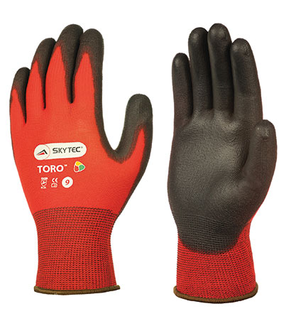Guanto Skytec Toro, rosso, in poliuretano, taglia 10/XL