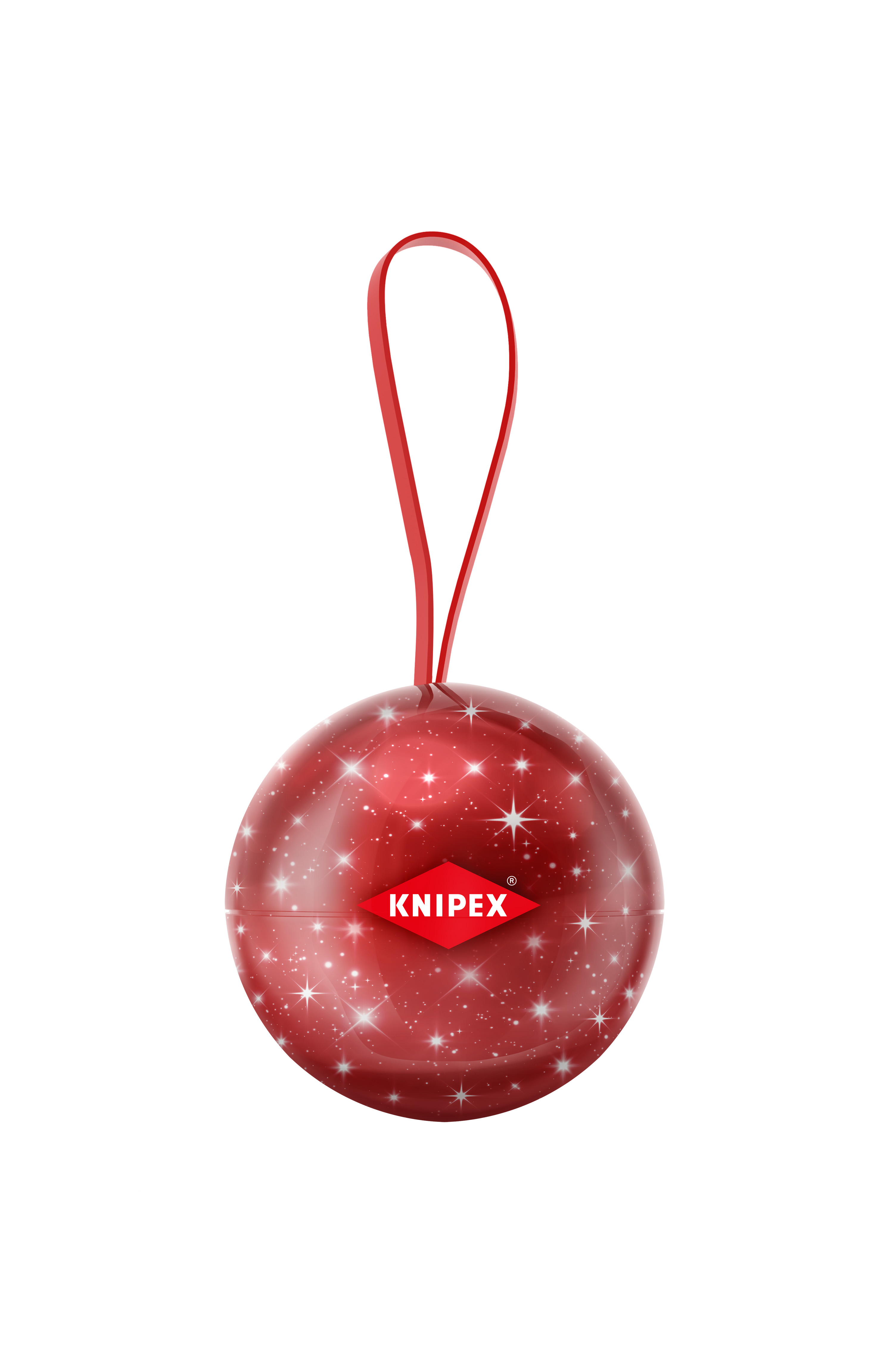 Mini pinza regolabile per tubi e dadi KNIPEX Cobra® XS in una scintillante palla di Natale