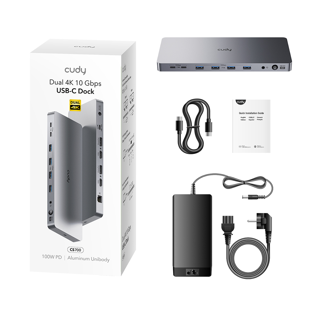 CS700 - 13-IN-1 10Gbps USB-C Dual 4K Docking Station | 150W PSU
