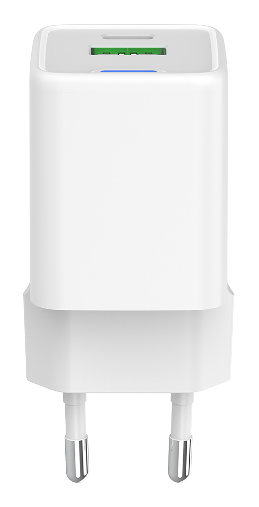 Caricabatterie USB GAN 20W PD 1 USB-C + 1 USB-A Bianco