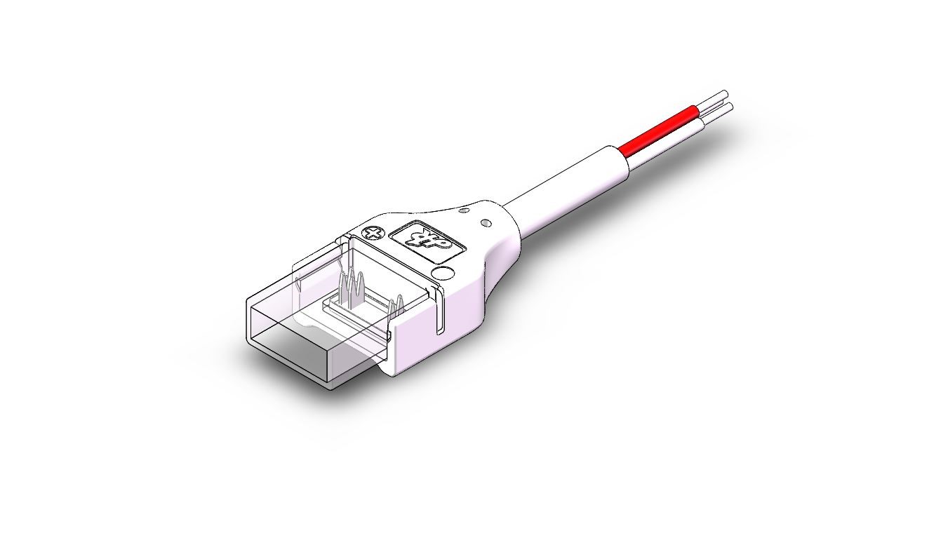 Connettore waterproof strip - cavo, 10mm dual color strip, 3 pin IP65 (cavo 15mm incluso)