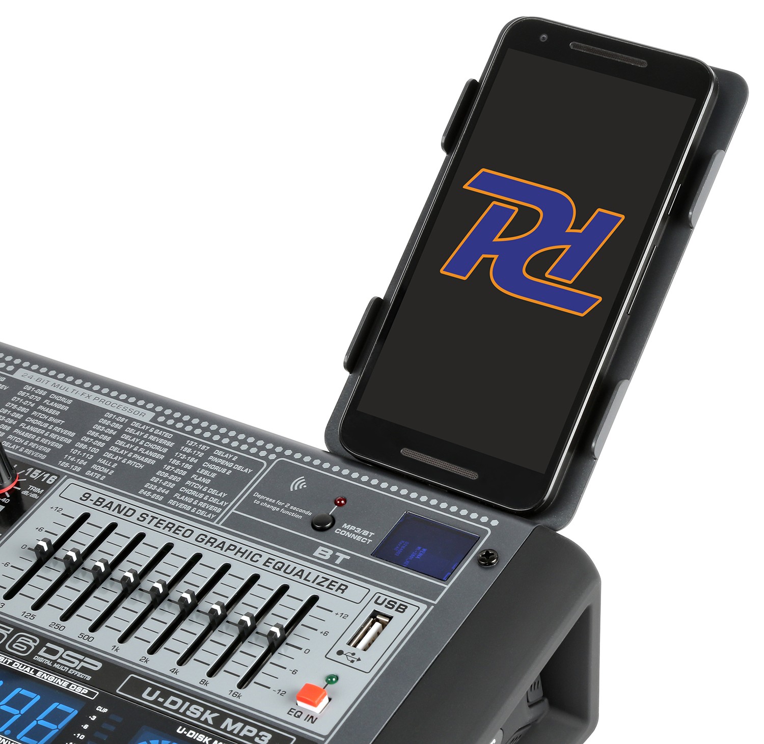 , mixer 12 canali funzione eco, dsp. ingresso usb mp3 e ricevitore bluetooth