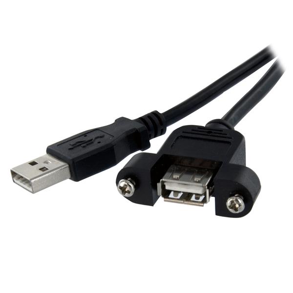 Startech.com USBPNLAFAM2 Cavo Prolunga USB 2.0 per montaggio a pannello di Tipo B/B - Connettore USB ad incasso tipo B Femmina A / Maschio A - 60cm