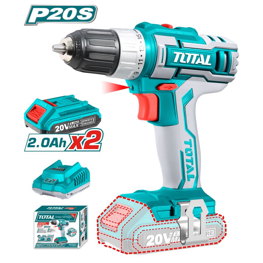 Trapano con 2 Batterie 20V - Industrial One Battery TDLI20022