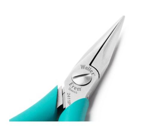 Pinze con becco ad ago e ganasce lisce, tonde, ad alta precisione, 2411P Weller