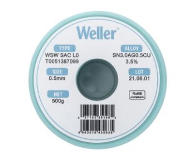 WSW SAC L0 Filo saldante, Ø 0,3 mm, 500 gr T0051387099 - Weller