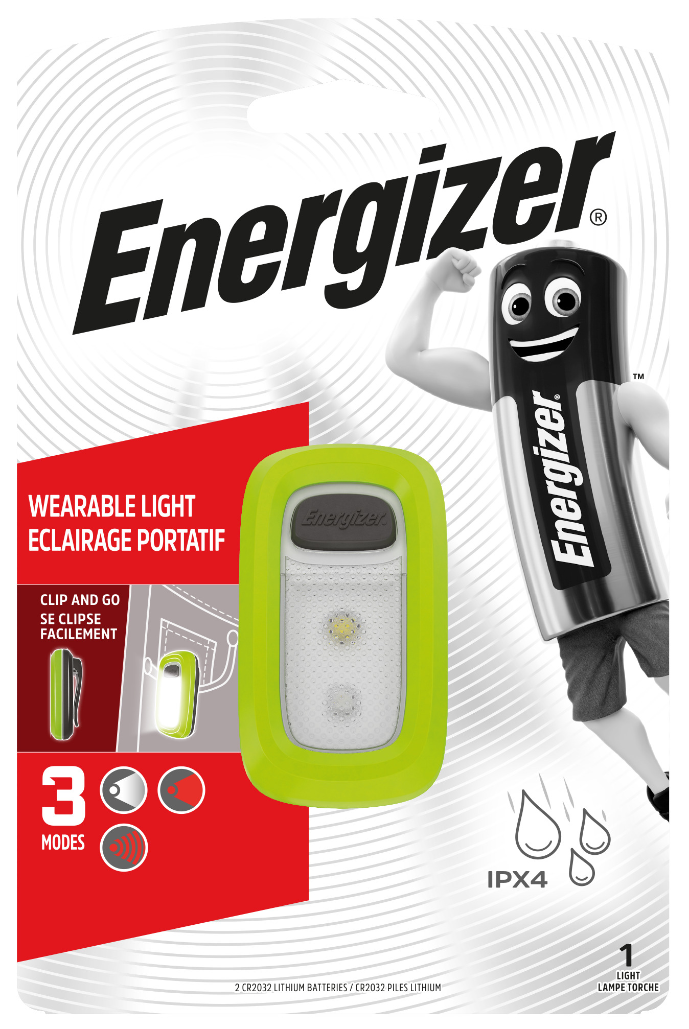 ENERGIZER EU Wearable Light 30 lumens, tray&clp