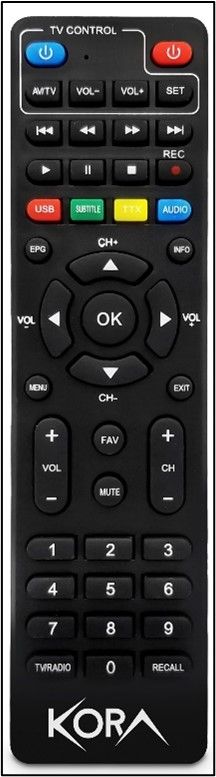 Telecomando per Decoder KORA DTR-DZR