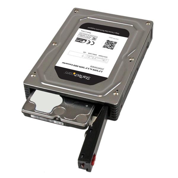 Startech.com 25SAT35HDD Box esterno adattatore per dischi rigidi SATA da 2,5" a 3,5" in alluminio con altezza massima SSD/HDD di 12,5 mm