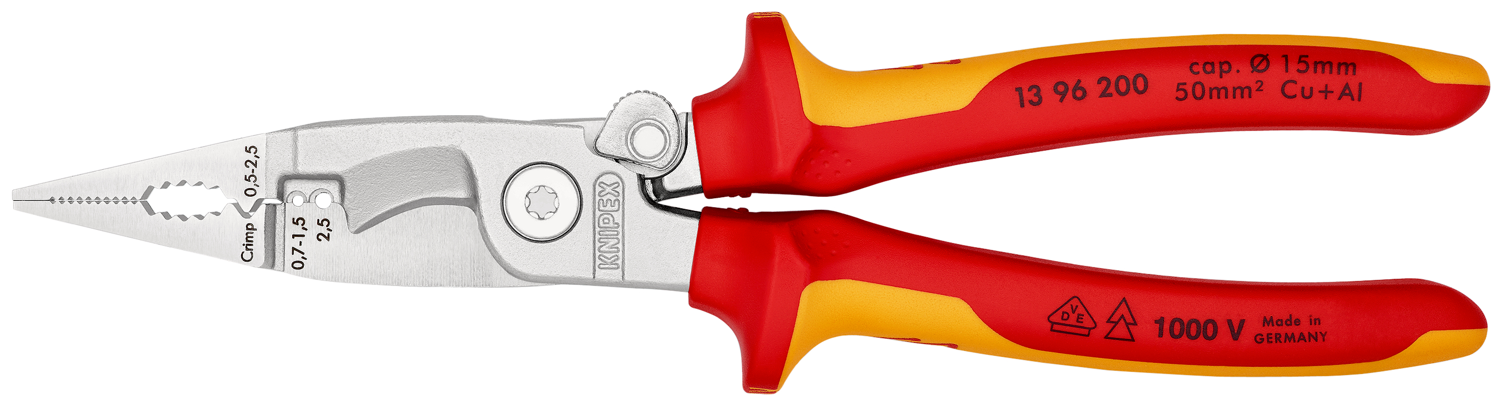 Pinza per elettroinstallazioni 13 96 200 SB, isolamento a 1000V