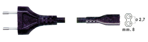 116 - cavo 2,5 a con connettore di tipo 8 Tasker M116