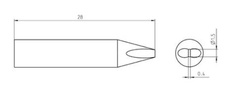 RT Ultra Punta saldante, Ø 1,5 x  0,4 mm T0050105899 Weller