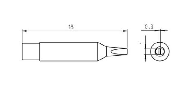 RT Micro Punta saldante, Ø 1,0 x 0,3 mm T0050100699 Weller
