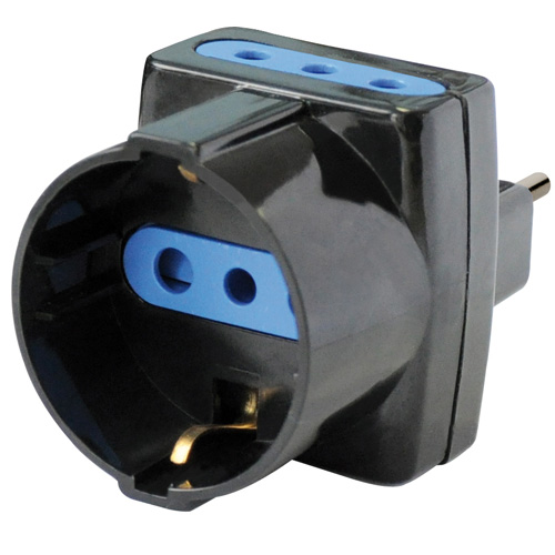 Adattatore triplo 10 a nero  bulk MKC