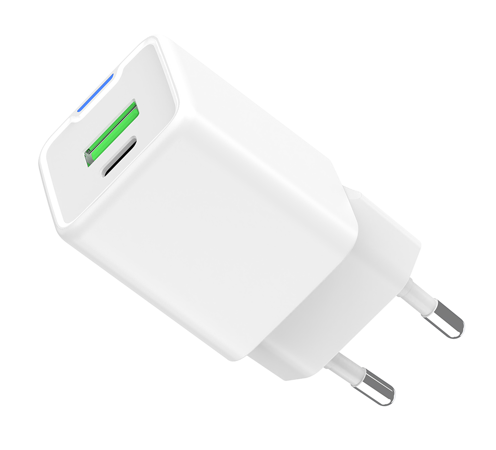 Caricabatterie USB GAN 35W PD 1 USB-C + 1 USB-A Bianco