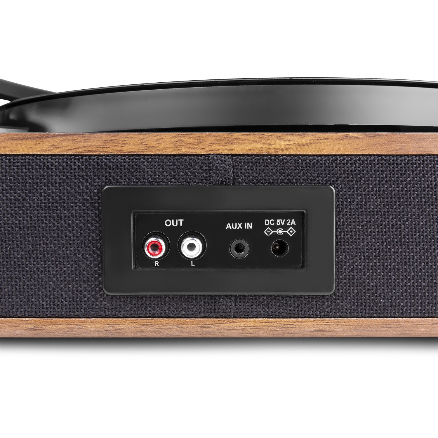Giradischi HI-FI HQ, Amplificato con altoparlanti integrati e ricevitore Bluetoothcon, finitura in legno di noce RP162