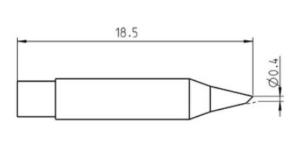 RT Micro Punta saldante, taglio sbieco Ø 0,4 mm, MIL-SPEC T0050100399 - Weller