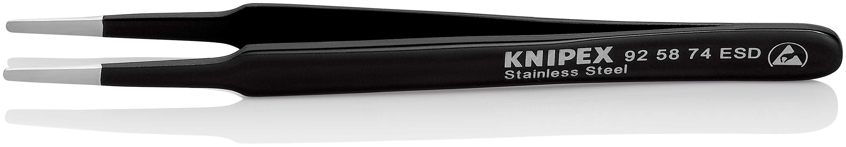 Pinzetta universale ESD acciaio inox 92 58 74 ESD, isolamento a 1000V