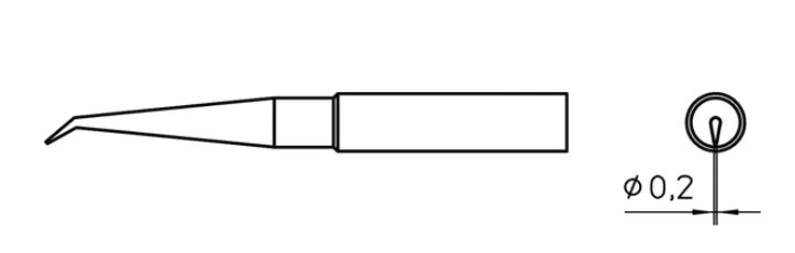Punta saldante, punta tonda, Ø 0, 2 mm, 42, 8 mm T0054487299 Weller