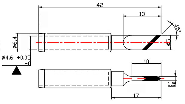 N9-56 10 Punte a cacciavite da 45° 5x1,5mm per saldatore MK-8988
