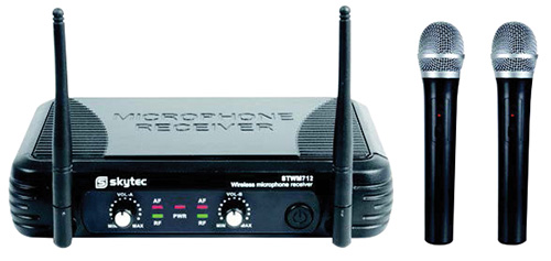 Sistema microfonico vhf senza fili 2 canali 179.183 ST WM712