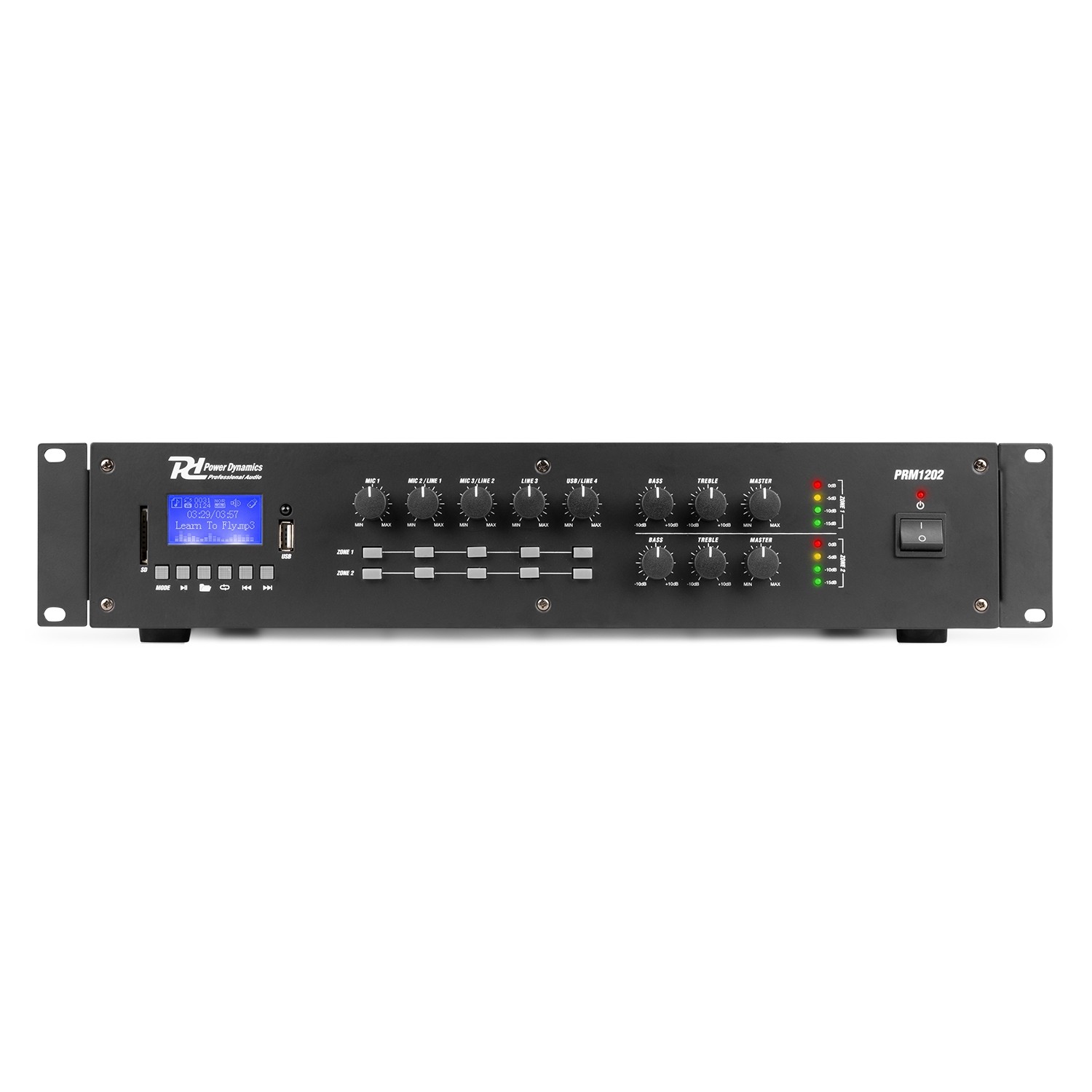Amplificatore da 240W 2 zone  2 x 120W 100V/8Ohm mod. PRM1202