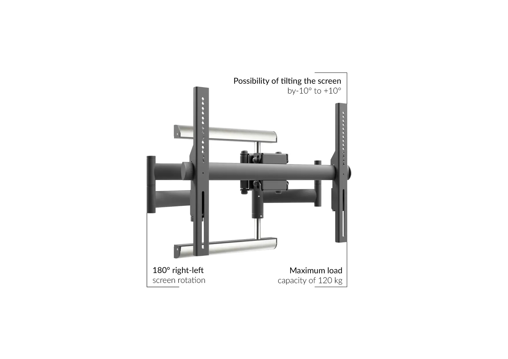RMSA1 - Supporto a parete con braccio oscillante per carichi pesanti per schermi da 42-98".