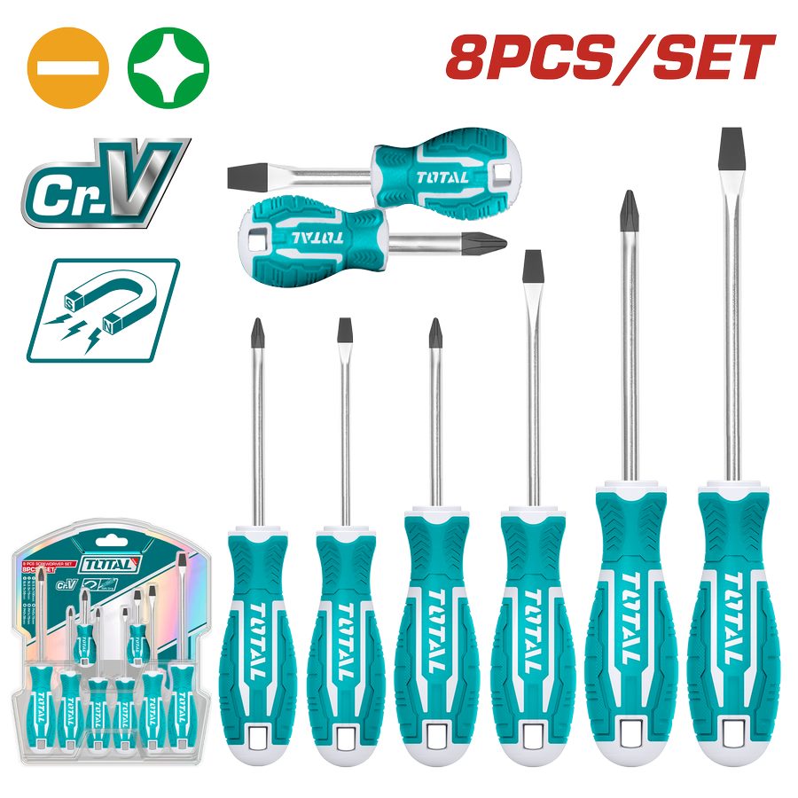 Set Cacciaviti Professionali da 8 pezzi THT250608