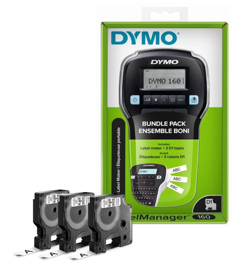 Bundle Etichettatrice Dymo LM160 + 3 Nastri D1 Da 12Mm Nero Su Bianco