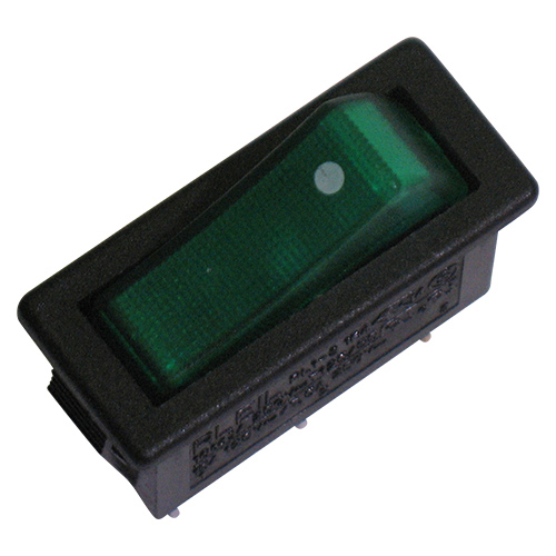 interr. a bilancere luminoso unipolare on-off 15a-220v verde 10CS9061G GREEN