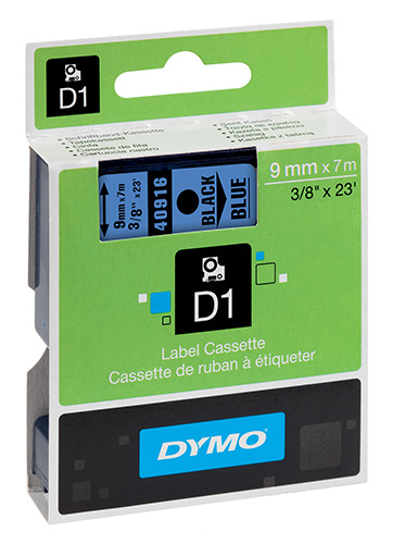 Nastro di scrittura D1 - 9 mm x 7 m Nero/Blu