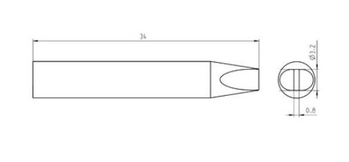 RT Ultra Punta saldante,  Ø 3,2 x 0,8 mm T0050106199 Weller