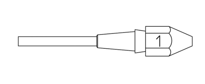 Ugello Interno Ø 1, 4 mm Esterno Ø 2, 5 mm Lungh.10, 5 mm T0051325999 Weller