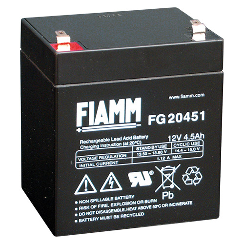 Batteria al piombo ricaricabile 12V 4.5Ah terminale faston 4.8mm FIAMM