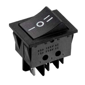 Deviatore A Bilanciere Bipolare Tasto N.On-Off-On Nero DE/2289H-I