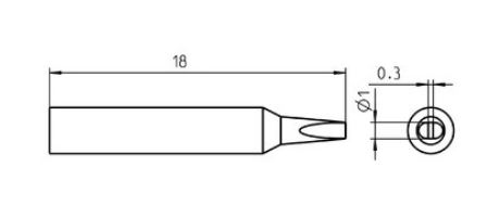 RT Micro Punta saldante, punta a cacciavite Ø 1,0 x 0,3 mm T0050100599 Weller