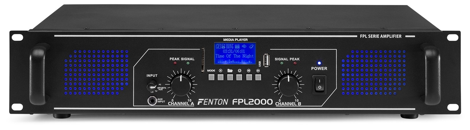 Amplificatore digitale 2 Canali 4000W 4Ω con USB / BT / SD SD