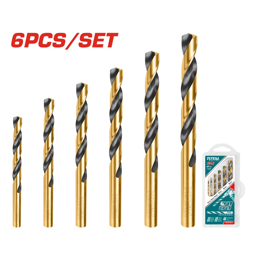 Set 6 Punte Trapano HSS per Metallo TACSD0605