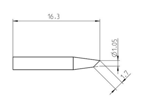 RT Pico Punta saldante, taglio sbieco Ø 1,2 mm, MIL-SPEC T0050102099 Weller