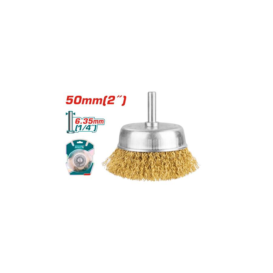 Spazzola a Tazza 50mm Ottone Attacco 1/4" TAC33021