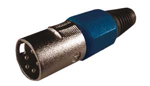 Spina Volante Microfonica Autobloccante 5P Blu SP/296B-C