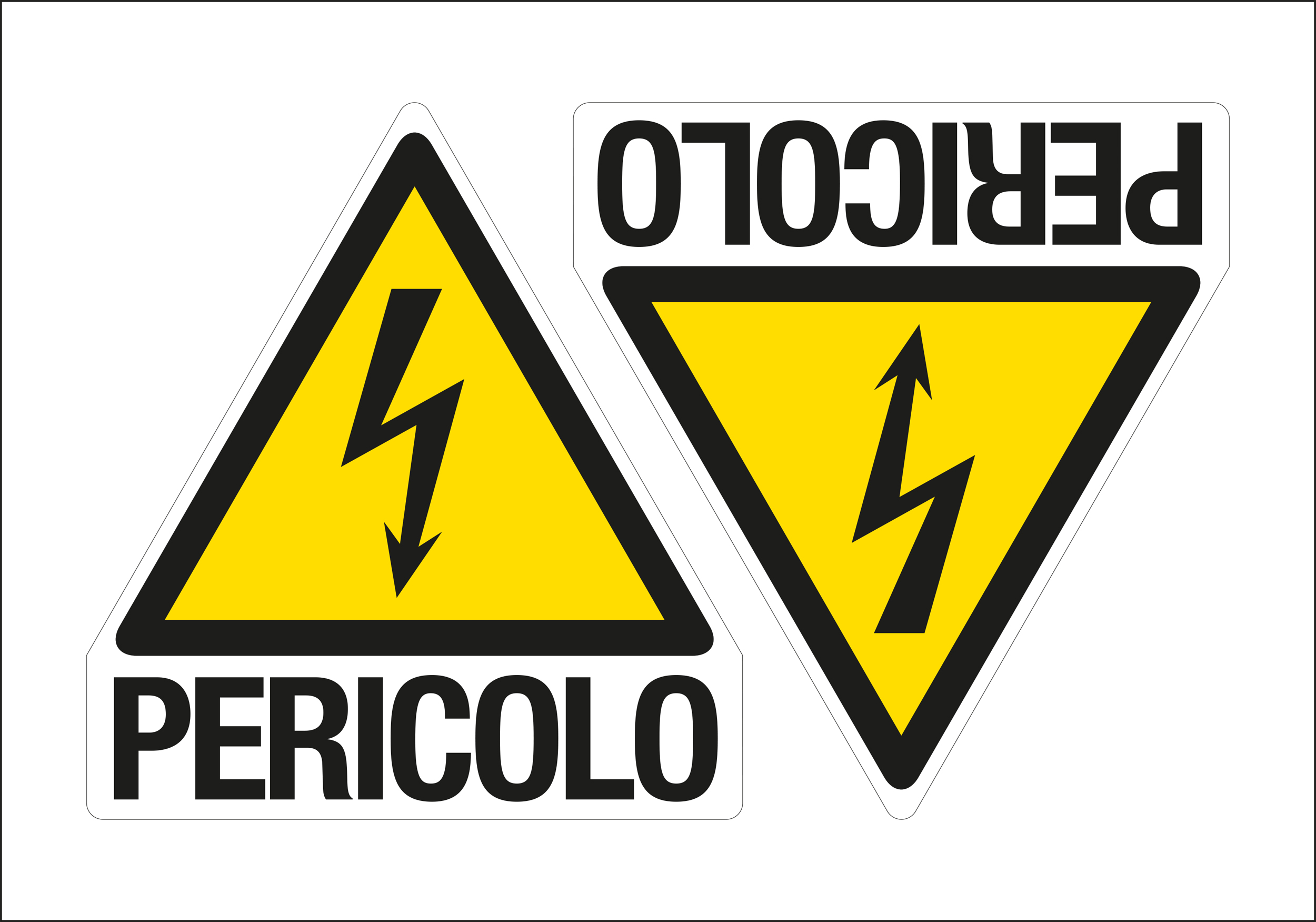 Cartelli Segnalatori E9563A Foglio 2 Et. ades. pericolo elettricita