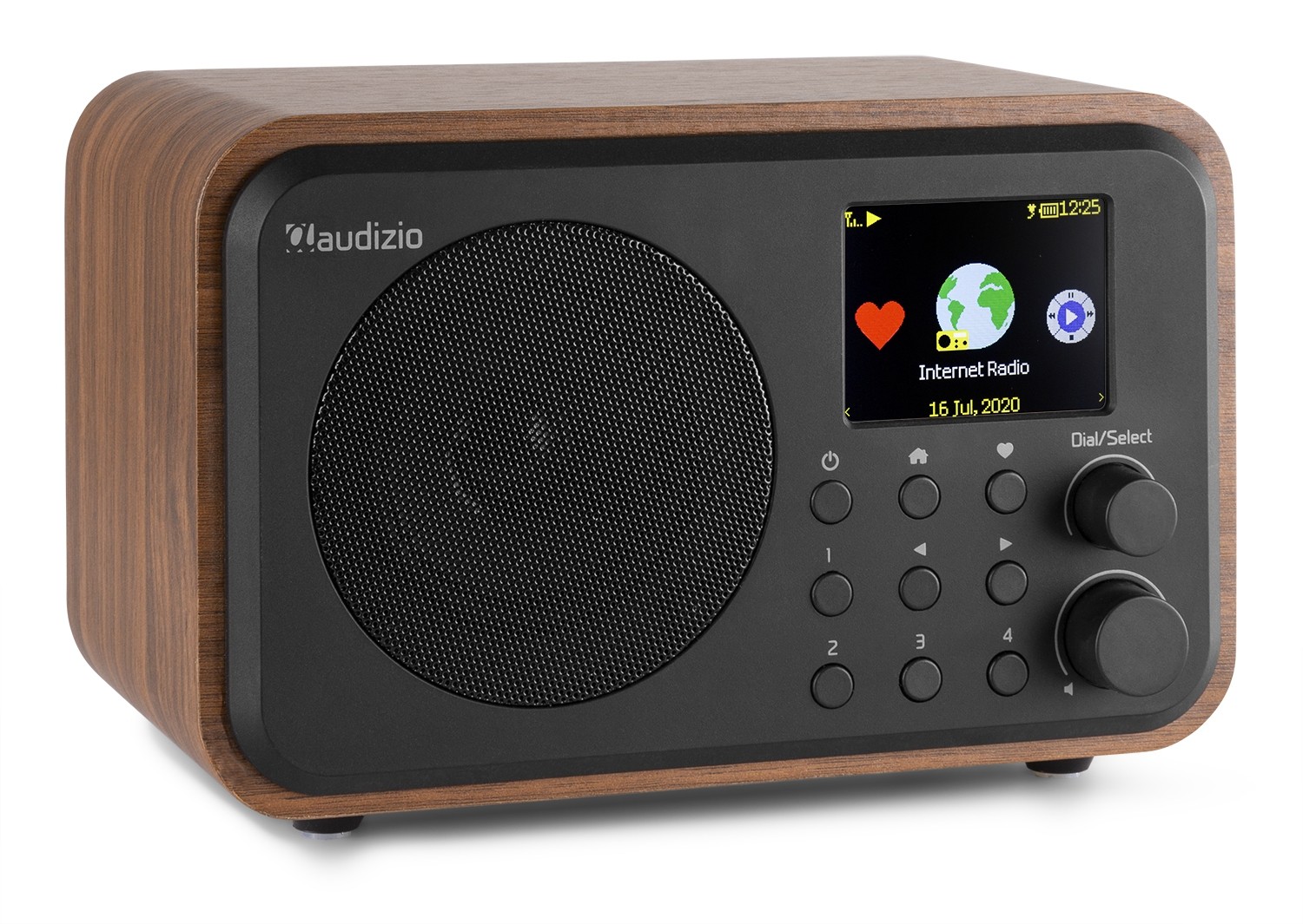 Venezia, WiFi Internet radio, batteria integrata, display a colori, colore noce