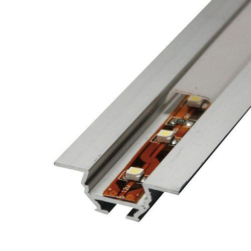 Profilo alluminio per stripled da 10mm copertura chiara piana 2mt. LR42-COVER MKC Light