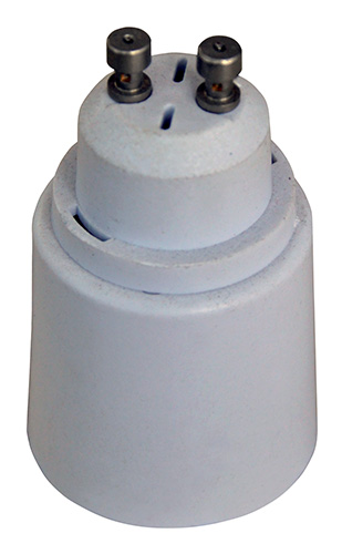 Adattat. portalampade da att. maschio GU10 a att. femmina E27 MKC light GU10-E27