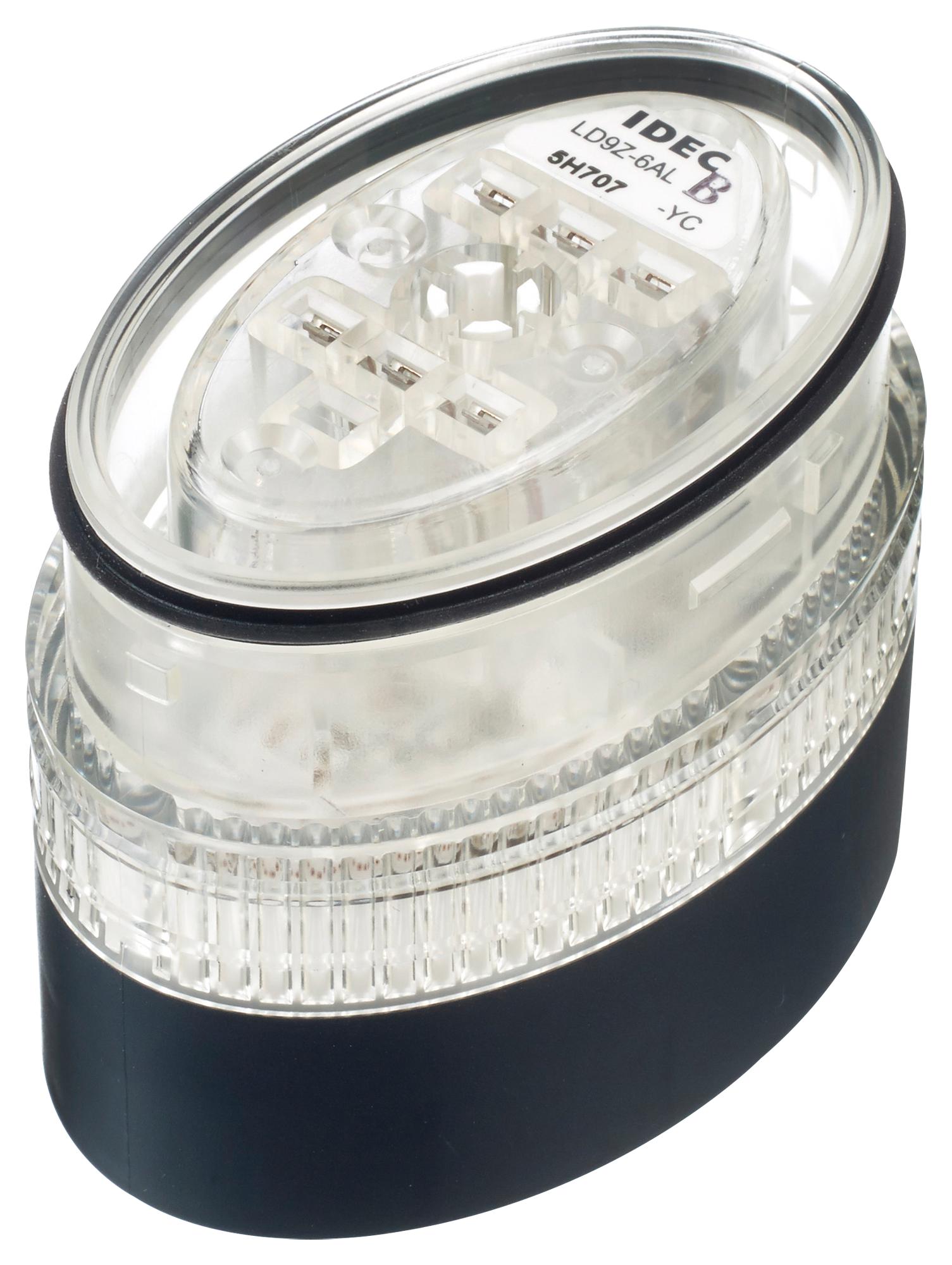 Unita Led Gialla Torretta Nera Segnalazione Lente Trasparente Ld9Z-6Alb-Yc Idec