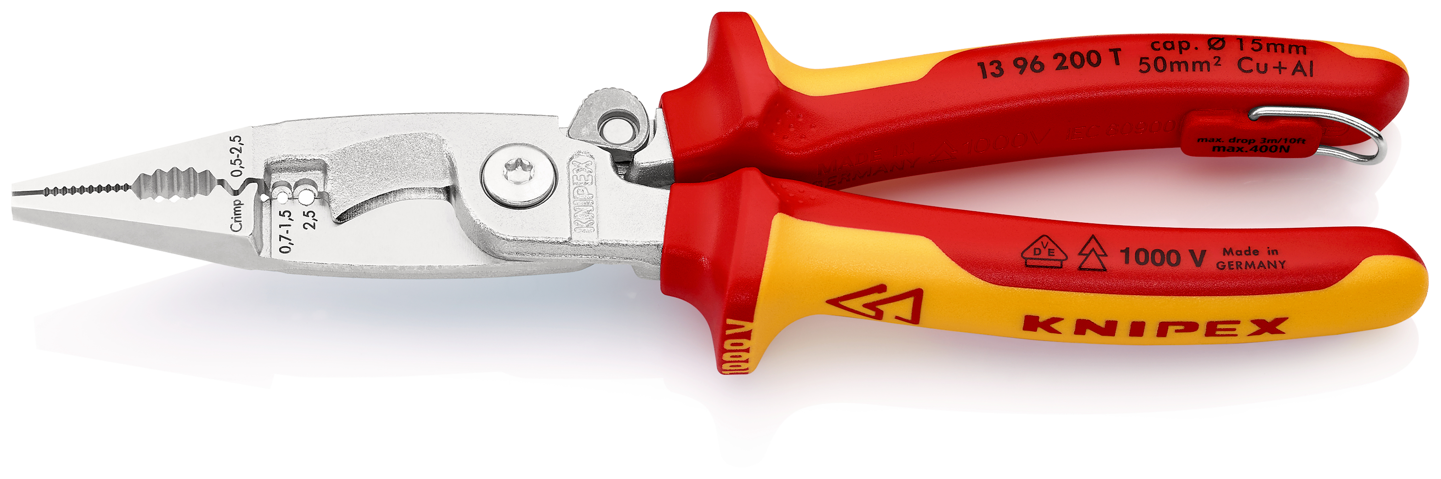 Pinza per elettroinstallazioni TT 13 96 200 T BK, isolamento a 1000V