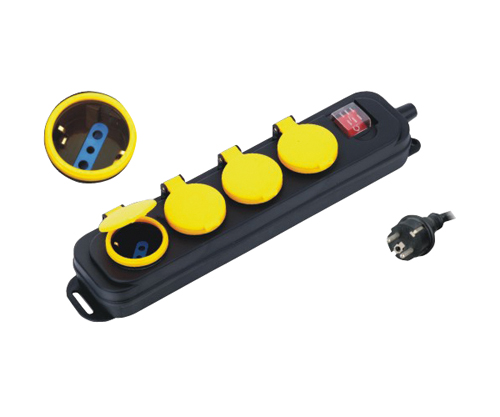 Multipresa nera da esterno IP44 n.4 prese schuko/10A  MKC