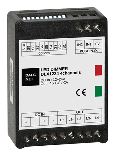 Controller dimmer DLX1224-4CV, 4 canali 12/24V, MKC Light